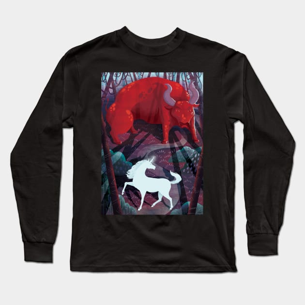 The Unicorn And The Bull Long Sleeve T-Shirt by beesants